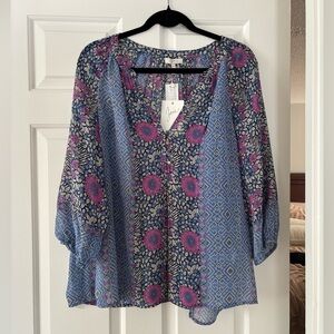 Joie 100% Silk Blouse - Size M - Floral Boho - NWT